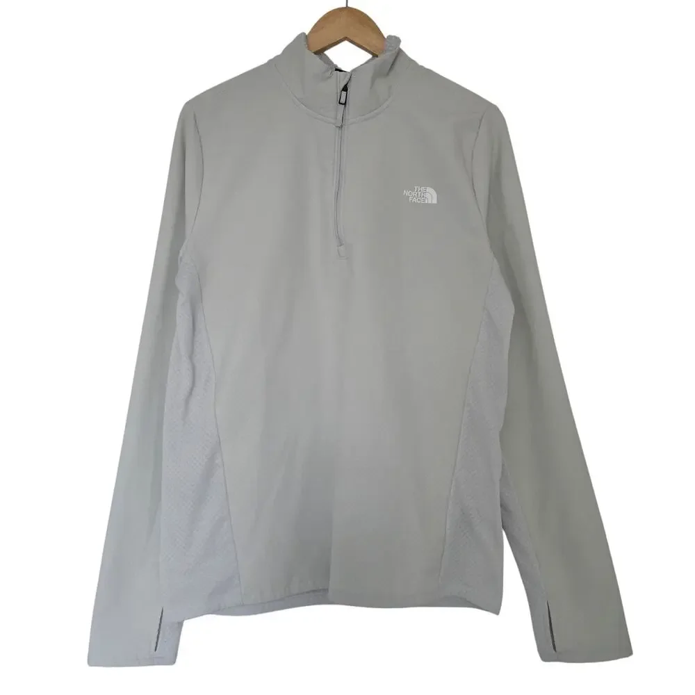 The North Face Mens 1/4Zip Pullover Jacket Anorak Light Gray Size M